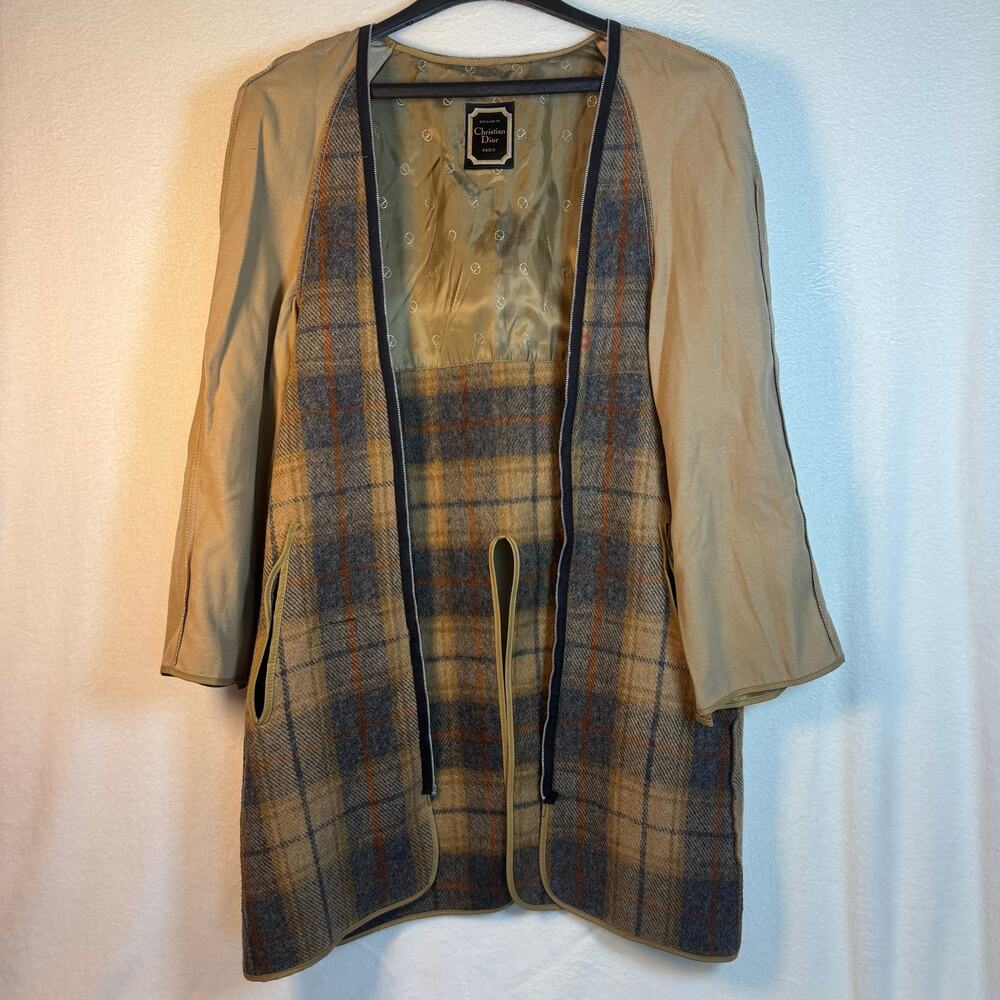 Vintage Christian Dior 80's Era Brown Trench Coat w/Detachable Wool Liner 38R - Picture 12 of 16